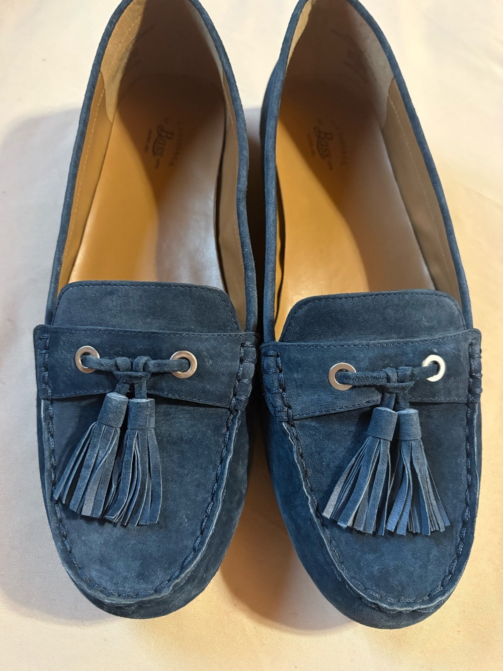 Bass Blue Suede Tassel Loafers - Classic Women's Slip-On Size 9.5